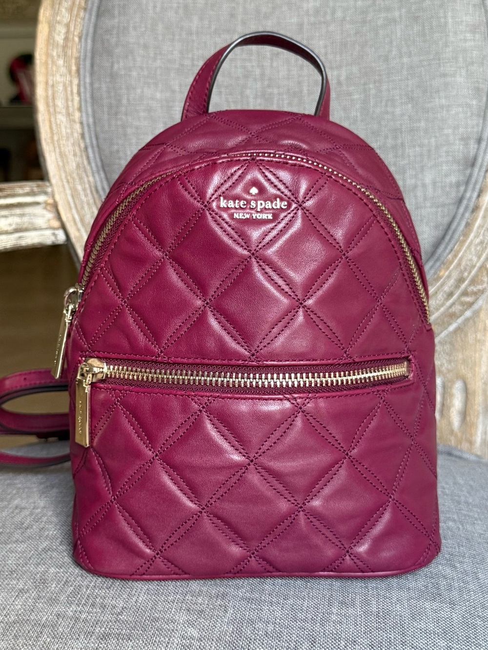 kate spade Quilted Natalia Backpack - Burgundy Red
